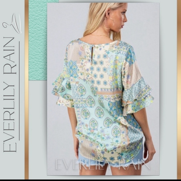 🔥Sale!!!!Beautiful Mint Mosaic Top - Picture 8 of 8